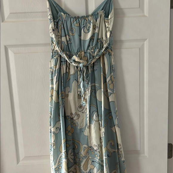 Elegant Blue and Cream Women's Dress - Picture 3 of 6